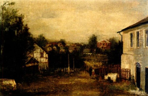 Hugelige Landschaft Mit Kleinstadt Oil Painting by Josef Horn