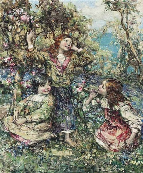 The Echo Oil Painting by Edward Atkinson Hornel