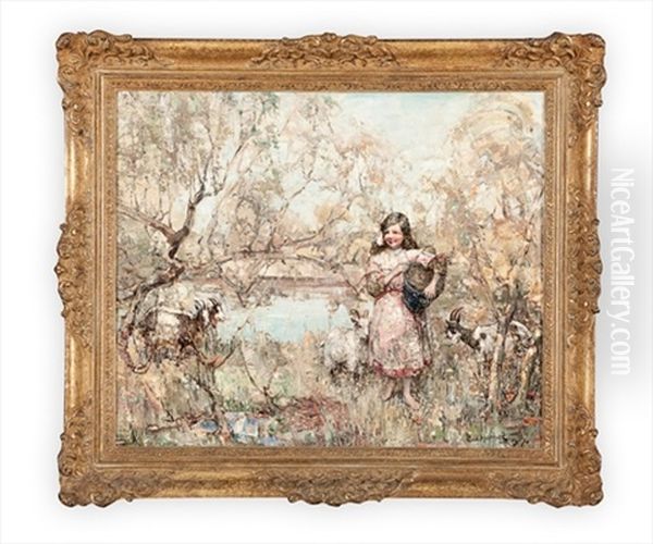 The Little Goatherd Oil Painting by Edward Atkinson Hornel