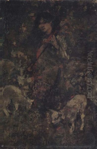 The Shepherdess Oil Painting by Edward Atkinson Hornel