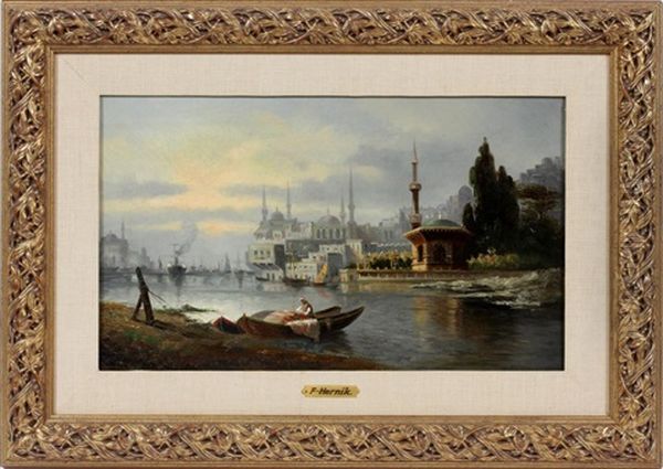 Beirut Or Possibly Istanbul Oil Painting by Frantisek Hornik-Lansky