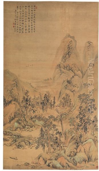 Village Scene Oil Painting by  Hua Yan