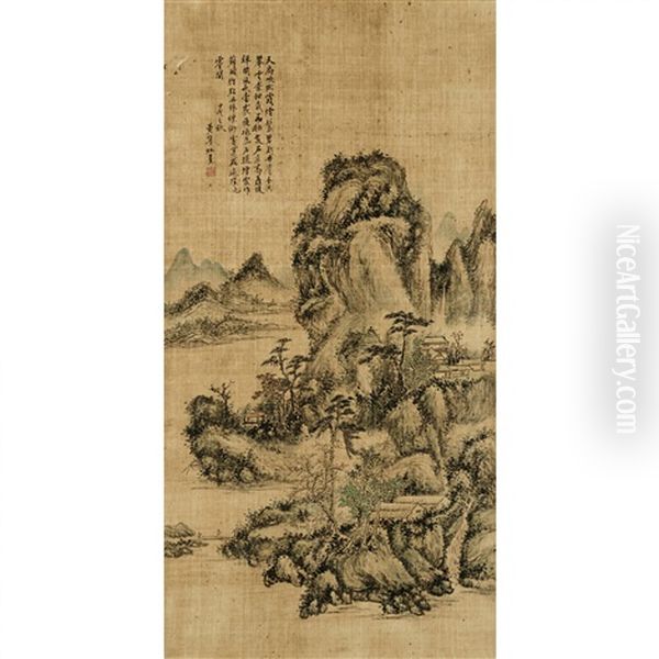 A Chinese Painting Of Landscape Oil Painting by Huang Binhong