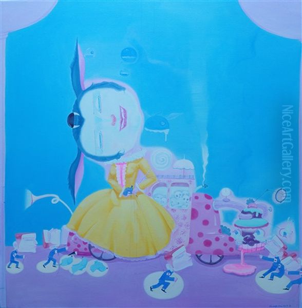 Story Of Xiao Ba Series No 15 Oil Painting by Huang Binhong