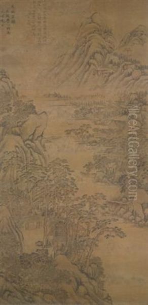 Thatched Pavilion Oil Painting by  Huang Gongwang