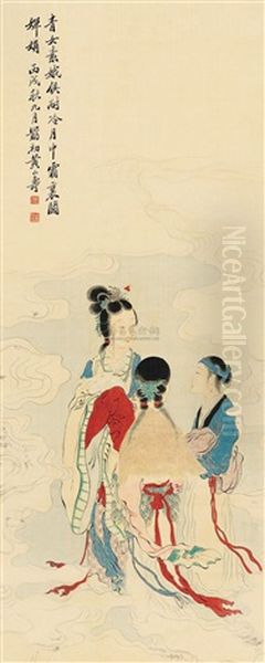 Figures Oil Painting by  Huang Shanshou