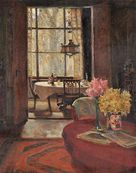 The Dining Hall At Ahornstrasse Oil Painting by Heinrich (Ed. Julius H.) Huebner