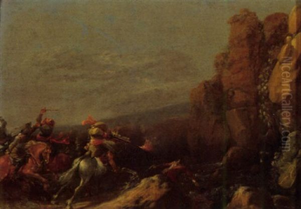 Veldslag Oil Painting by Jan van Huchtenburg