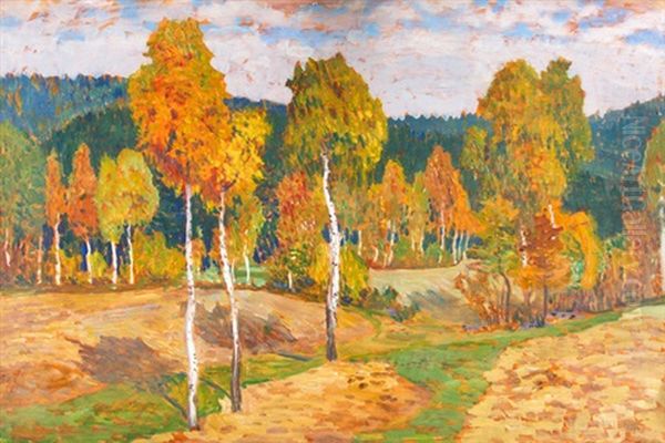 Podzim Oil Painting by Antonin Hudecek