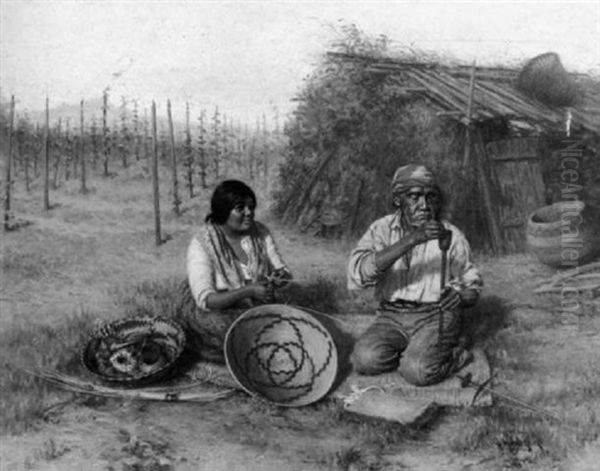 The Basket Weavers Oil Painting by Grace Carpenter Hudson