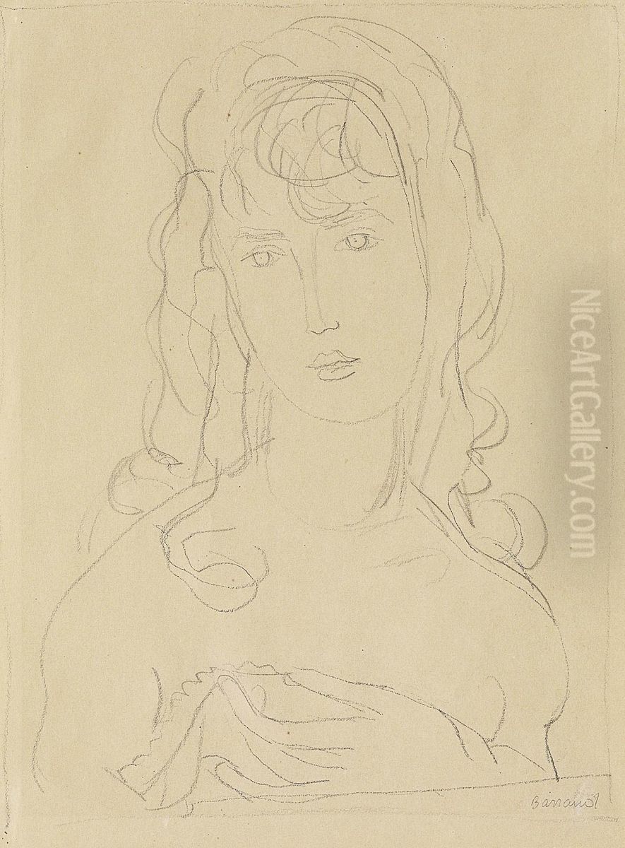 Junge Frau Unten Rechts Oil Painting by Maurice Barraud