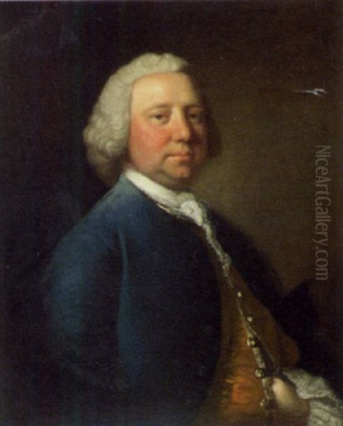 Portrait Of Robert Hume, Esq. Oil Painting by Thomas Hudson