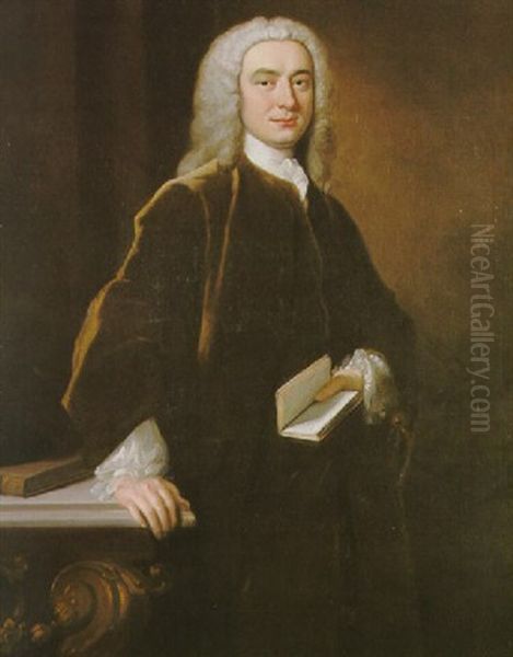 Portrait Of Benjamin Heath Of Exeter, Wearing Dark Ochre Coat Oil Painting by Thomas Hudson