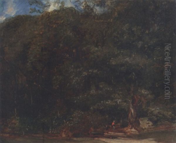 Lisiere En Foret De Compiegne Oil Painting by Paul Huet