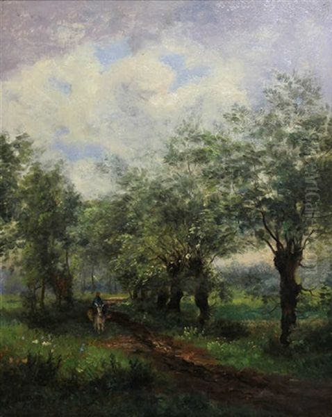 Paysan Sur Son Ane Dans Un Paysage Oil Painting by Claude Sebastien Hugard De La Tour