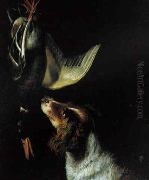 Hund Ved Jagtbytte Oil Painting by Jacob van Hulsdonck