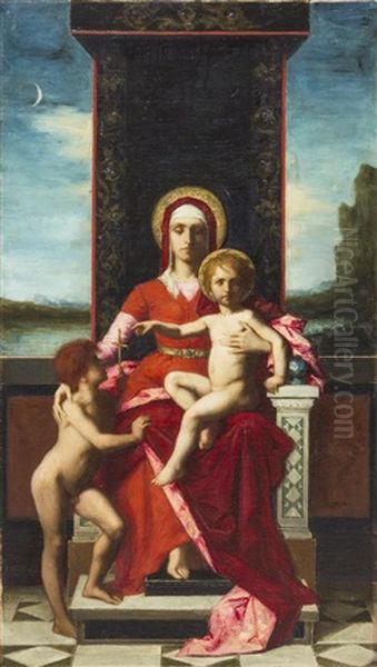 The Virgin And Child With St. John The Baptist Oil Painting by Ferdinand Jacques Humbert