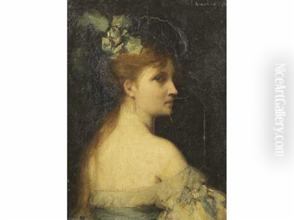 Portrait De Femme Aux Epaules Denudees Oil Painting by Ferdinand Humbert