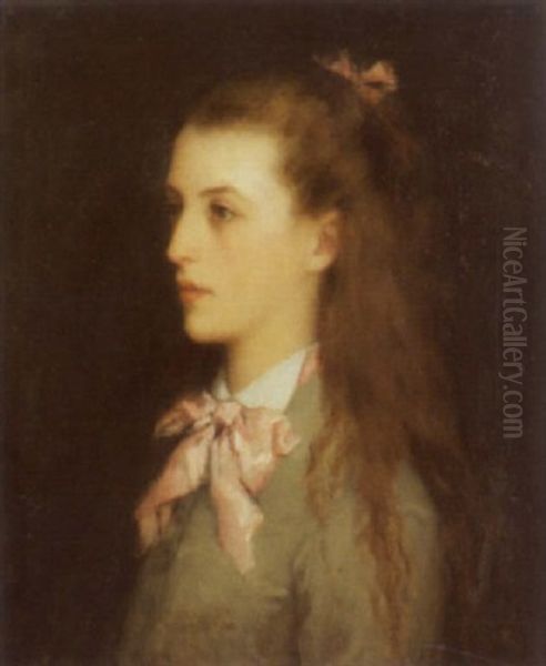 Portrat Eines Madchens Oil Painting by Ferdinand Jacques Humbert