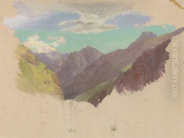 Alpine Hochgebrigslandschaft Oil Painting by Carl Maria Nicolaus Hummel