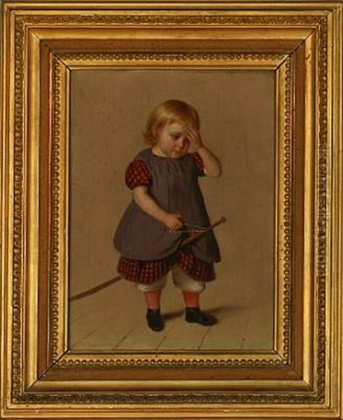 Portrait Of The Artist's Daughter Oil Painting by Andreas Hunaeus