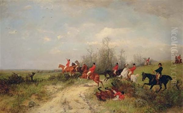The Hunt (collab. W/george Oeder) Oil Painting by Emil Hunten