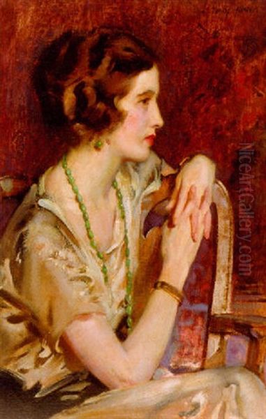 Portrait Of A Lady Oil Painting by John Young Hunter