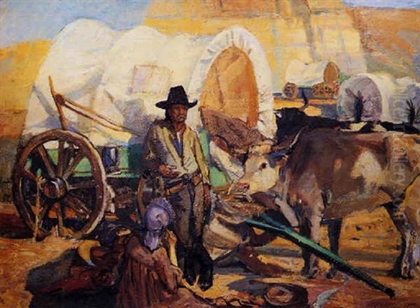 The Old Santa Fe Trail Oil Painting by John Young Hunter
