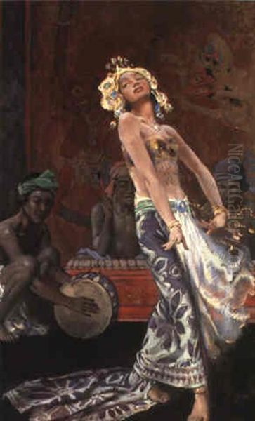 Balinese Dancers Oil Painting by John Young Hunter