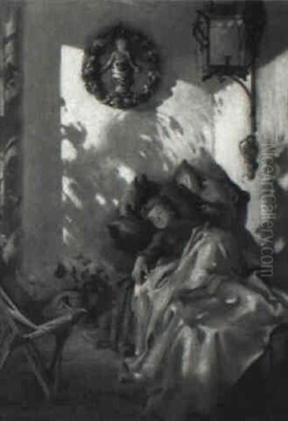 On The West Portale Oil Painting by John Young Hunter