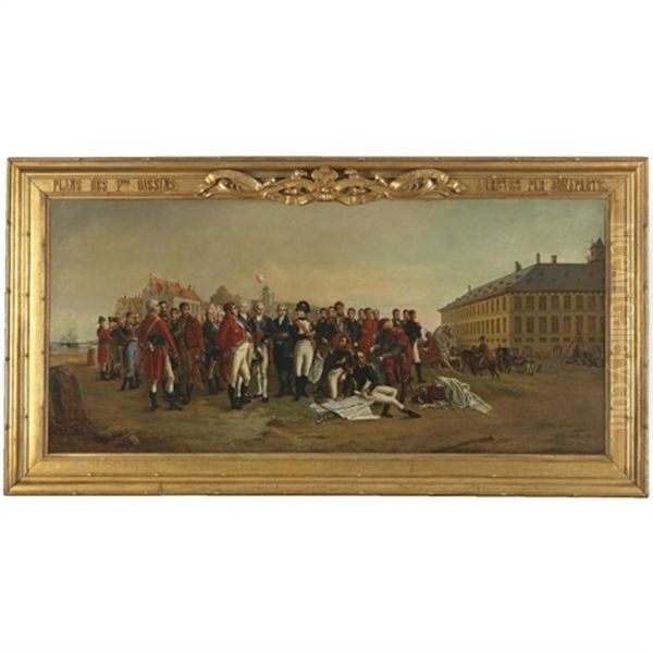 Napoleon Giving The Plans For Docks In Antwerp Oil Painting by Jan Baptiste Huysmans