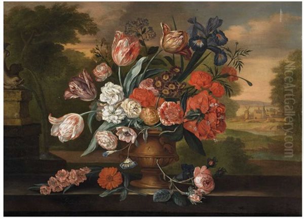 Flower Still Life Oil Painting by Jacob van Huysum