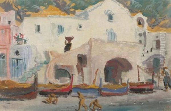 Capri Oil Painting by Alexander Evgenevich Iacovleff