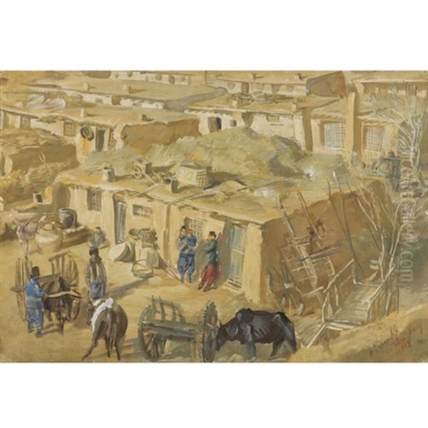 San Chen Kung Oil Painting by Alexander Evgenievich Iacovleff