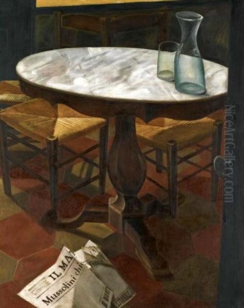 Still Life With Table Oil Painting by Alexander Evgenievich Iacovleff