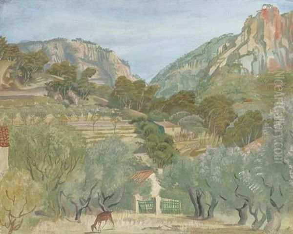 View Of Cassis, France Oil Painting by Alexander Evgenievich Iacovleff