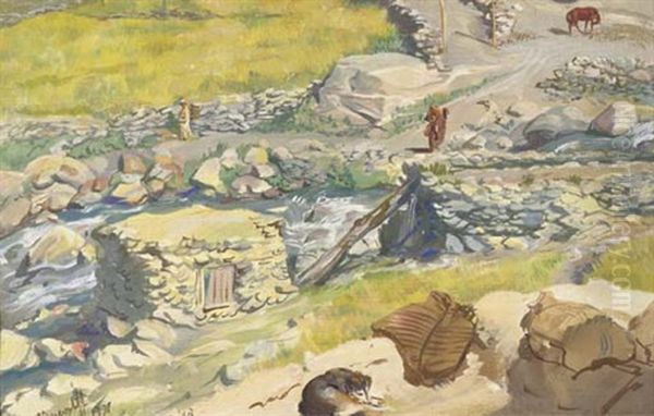 Torrent A Misgar, Afganistan Oil Painting by Alexander Evgenevich Iacovleff