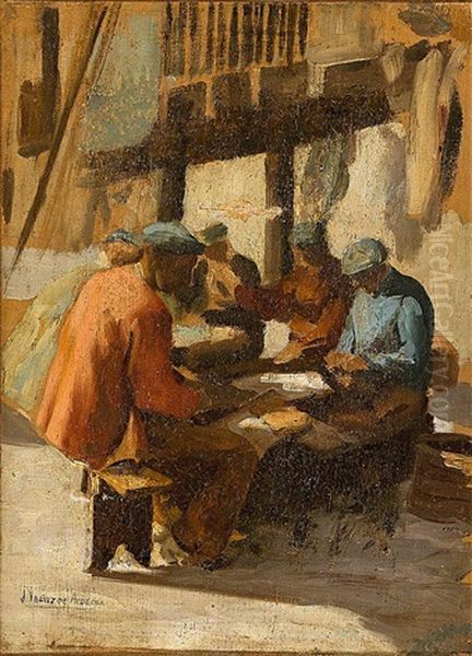 Escena Rural Oil Painting by Julian Ibanez de Aldecoa