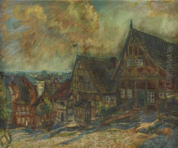 Hauser In Lauenburg: Mittagsruhe Oil Painting by Arthur Illies