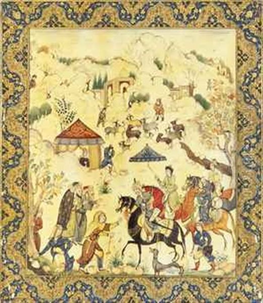 Sultan Sanjar Petitioned By The Old Woman Oil Painting by Haji Mirza Aqa Imami