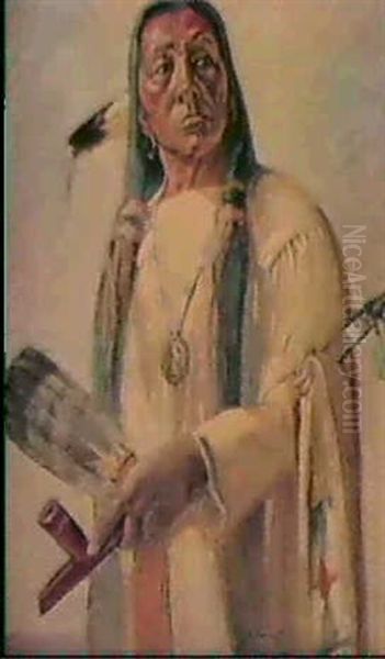 Cheyenne Warrior Oil Painting by Joseph A. Imhof