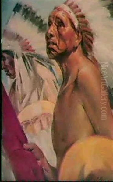 Comanche Dancers Oil Painting by Joseph A. Imhof