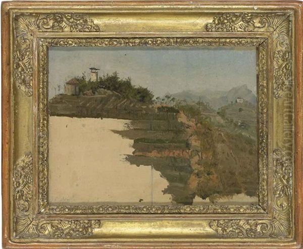 S. Romolo (italy) (sketch) Oil Painting by Domenico Induno