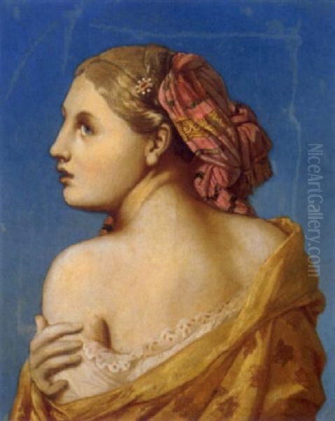Une Odalisque Oil Painting by Jean-Auguste-Dominique Ingres