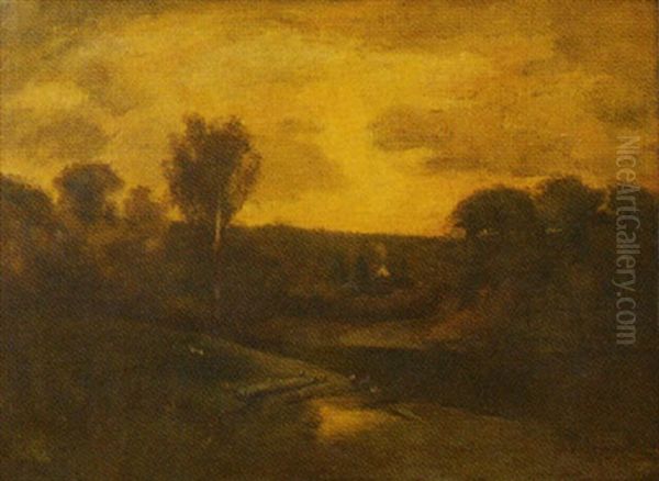 Etretat Normandie, France Oil Painting by George Inness Jr.