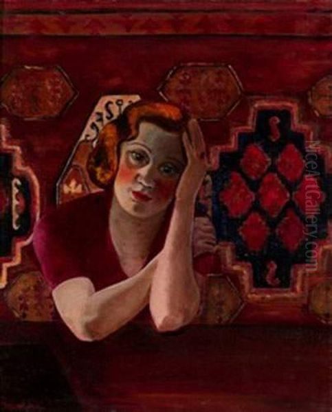Portrait Of A Lady Oil Painting by Victor Barthe