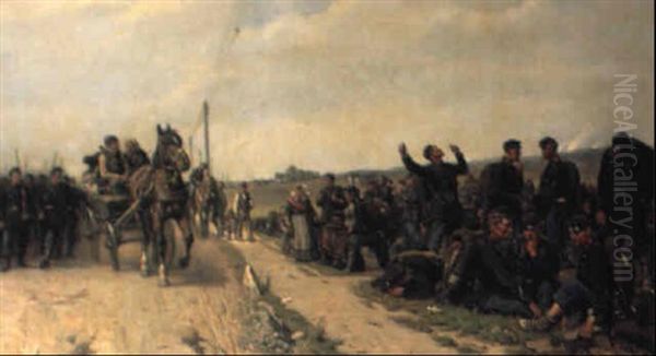 Pa Hjemvejen Fra Man+vren Oil Painting by Valdemar Henrik Nicolaj Irminger