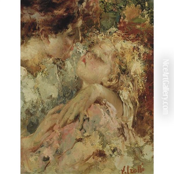 A Mother's Love Oil Painting by Irolli Vincenzo
