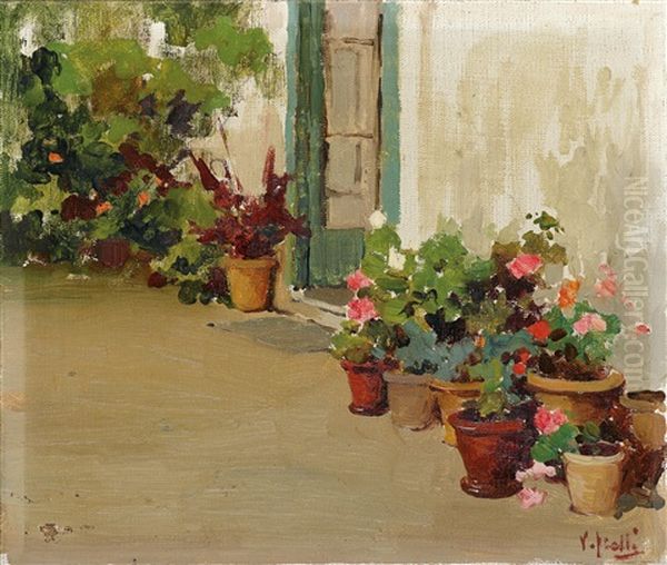 Terrasse In Amalfi Oil Painting by Vincenzo Irolli