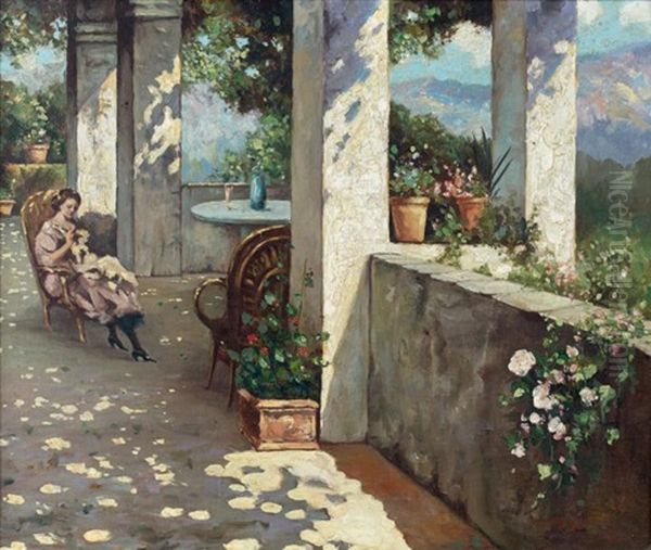 La Couture Sur La Terrasse Oil Painting by Irolli Vincenzo